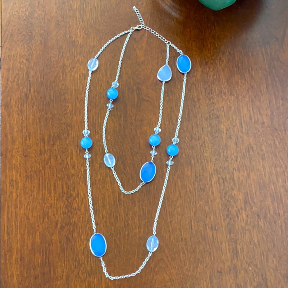 💜Lavender & Silver Necklace w/Translucent Shapes!
